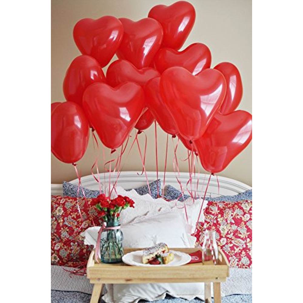 Heart Shaped Balloons Red - Pack of 10