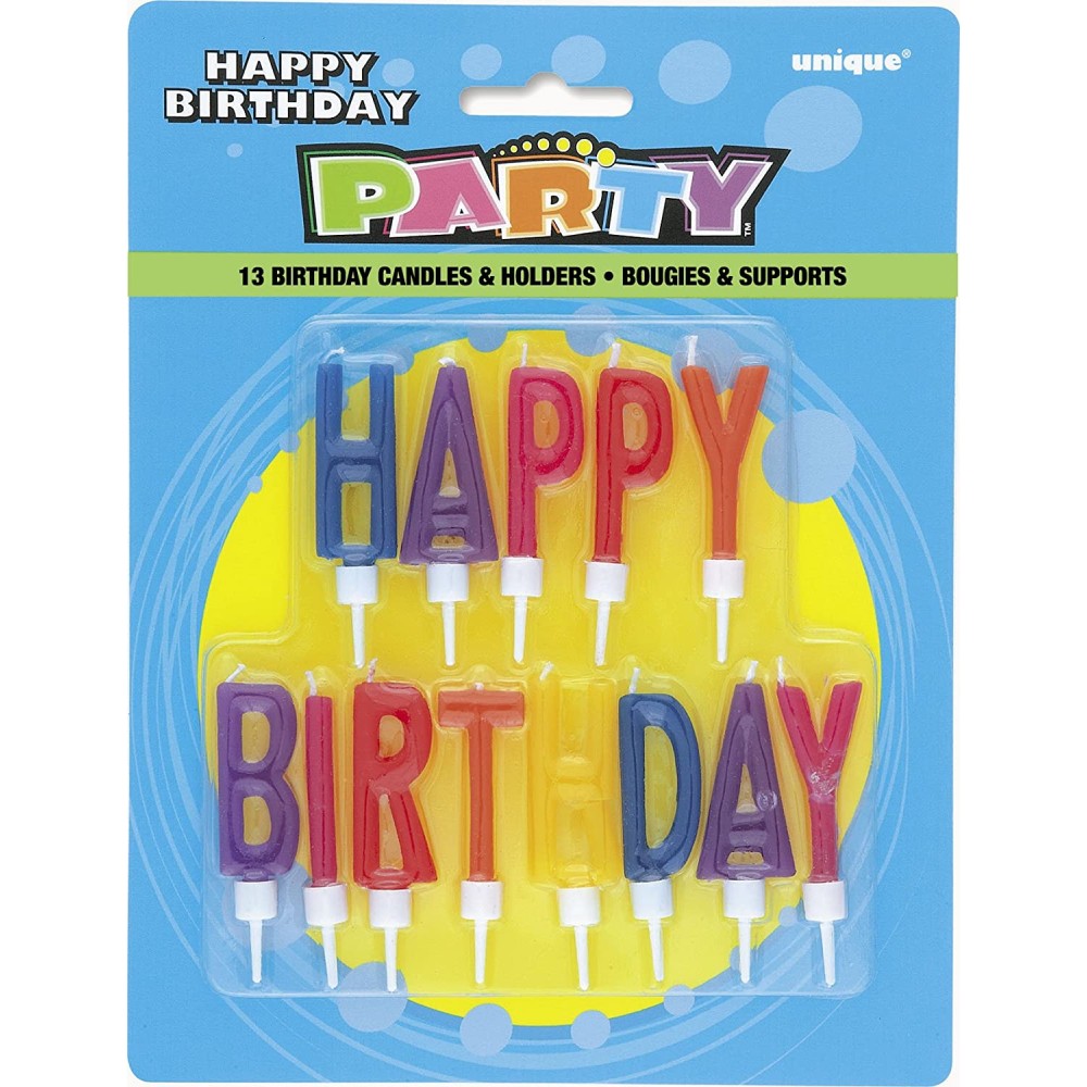 Letter Happy Birthday Candles 13pc