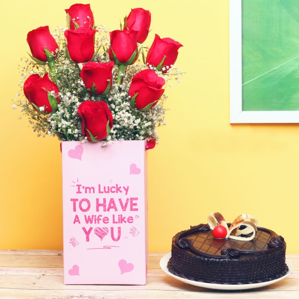 Choco Cake Rose Combo