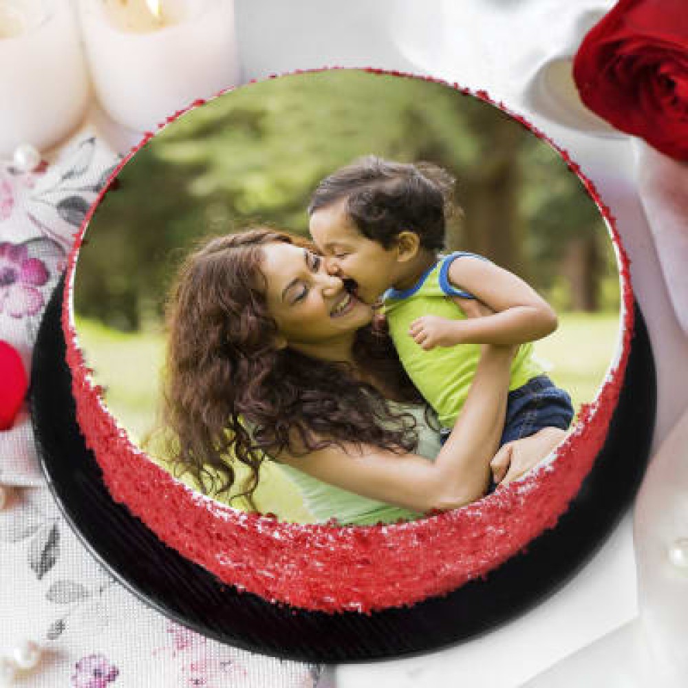 Mother and Baby Photo Cake