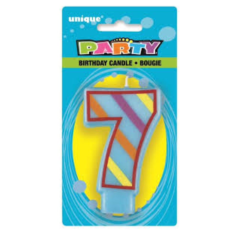 Happy Birthday Number 7 Cake Candle (Multicolor, Pack of 1)